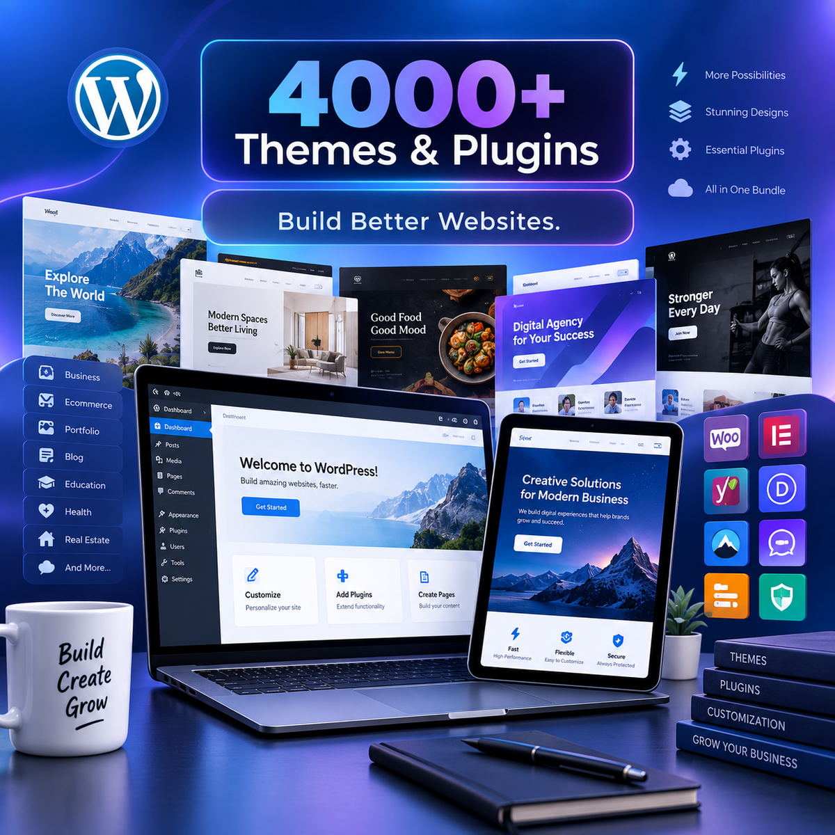 4000+ WordPress Themes and Plugins