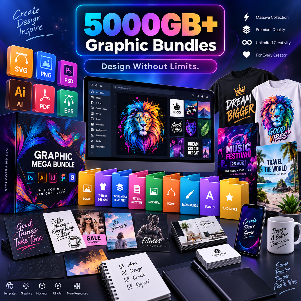 5000GB+ Graphic Bundle Packs